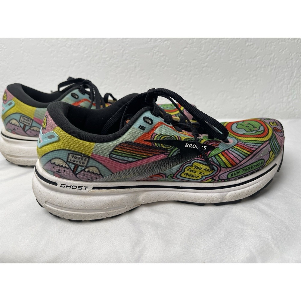 Brooks Ghost 15 Running Shoes Women's Sz 8 (B) Wednesday Holmes Pride LGBTQ